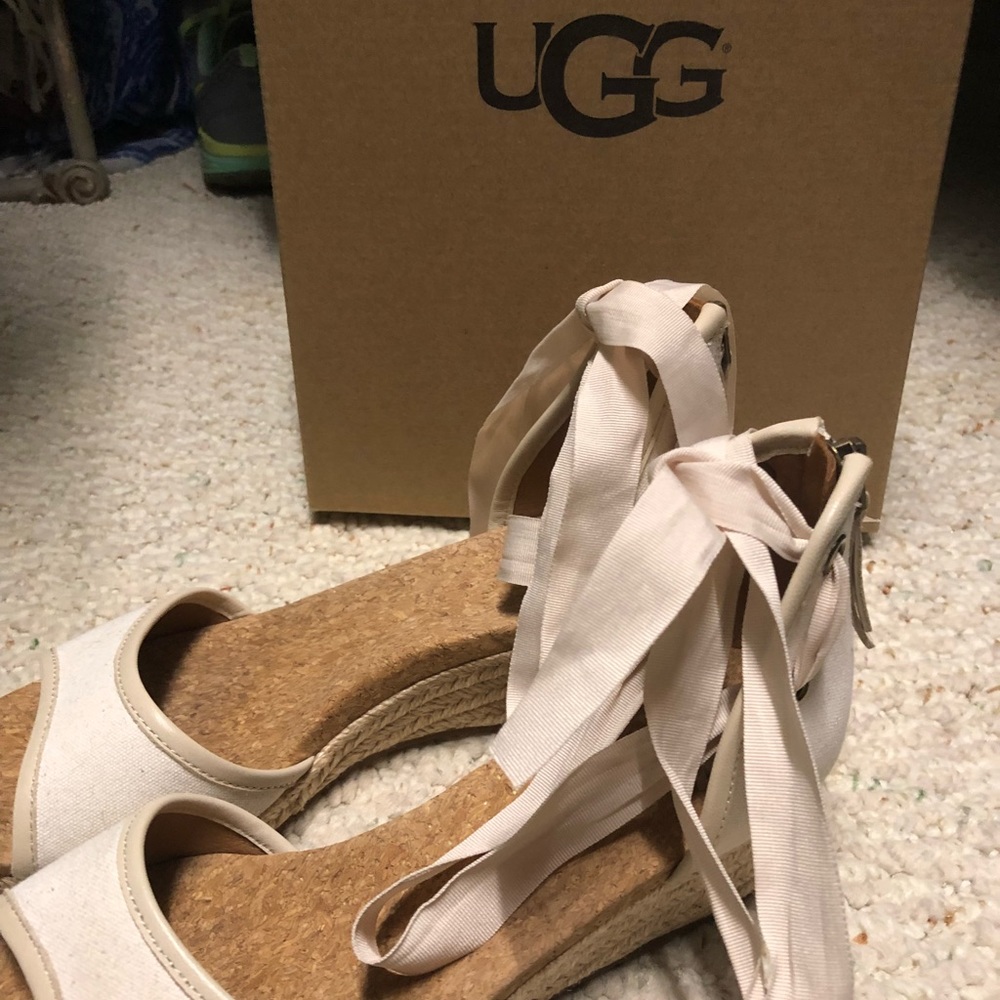 Used Ugg Espadrille lace-up heels